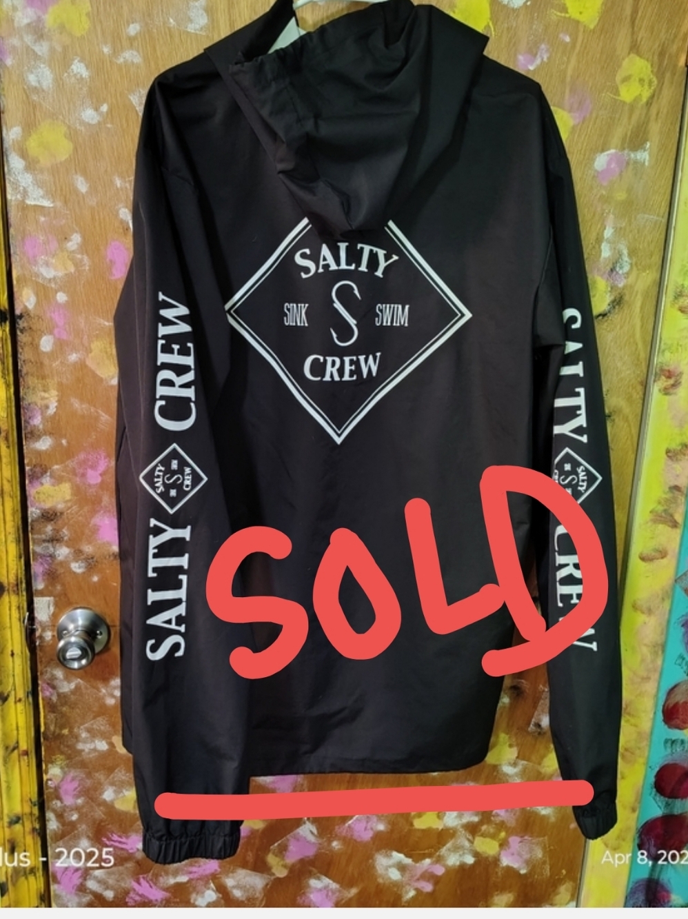 😎🔥🔥SALTY CREW -  Men’s Black,& White Light Nylon Jacket XXL  ( Brand New 💯 )